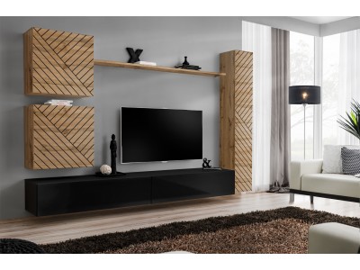 Модулна секция Switch 8 (дъб вотан/черно)